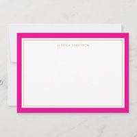 Elegant Feminine Magenta Gold Border Personalised