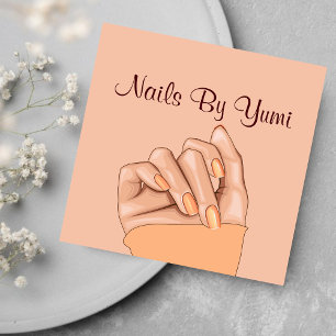 Elegant Feminine Nail Technician Beauty Salon Square Business Card