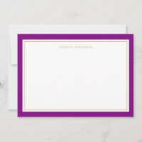 Elegant Feminine Purple Gold Border Personalised