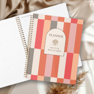 Elegant Feminine Stripes Pattern Personalised Planner