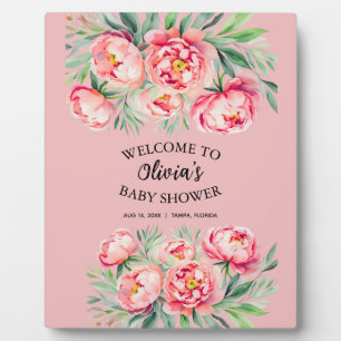 Elegant Feminine Watercolor Floral Baby Shower Plaque