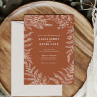 Elegant Fern Leaf Botanical Terracotta Wedding