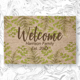 Elegant Ferns Family Name Established Welcome coir