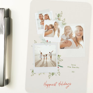 Elegant Festive Christmas Botanical Photo Album Magnet