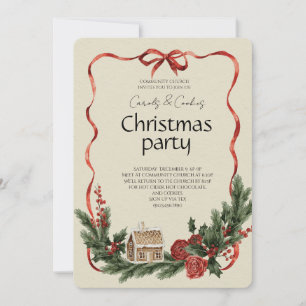 Elegant Festive Christmas Party Invitation