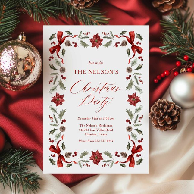 Elegant Festive Christmas Party Invitation (Festive Christmas Party invitation  )