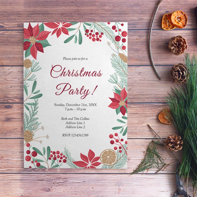 Elegant Festive Christmas Party Invitation Card (Creator Uploaded)