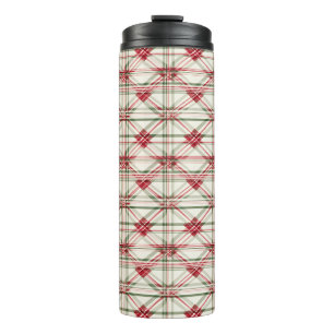 Elegant Festive Christmas Plaid Thermal Tumbler