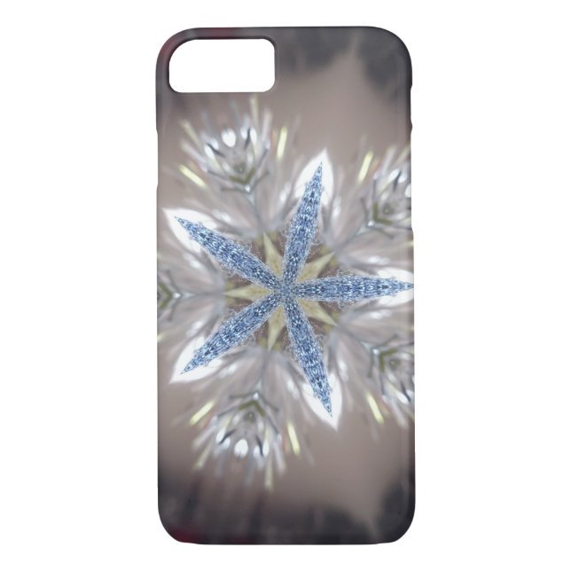 Elegant Festive Christmas Star Shiny Blue White Case-Mate iPhone Case (Back)