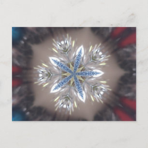 Elegant Festive Christmas Star Shiny Blue White Holiday Postcard