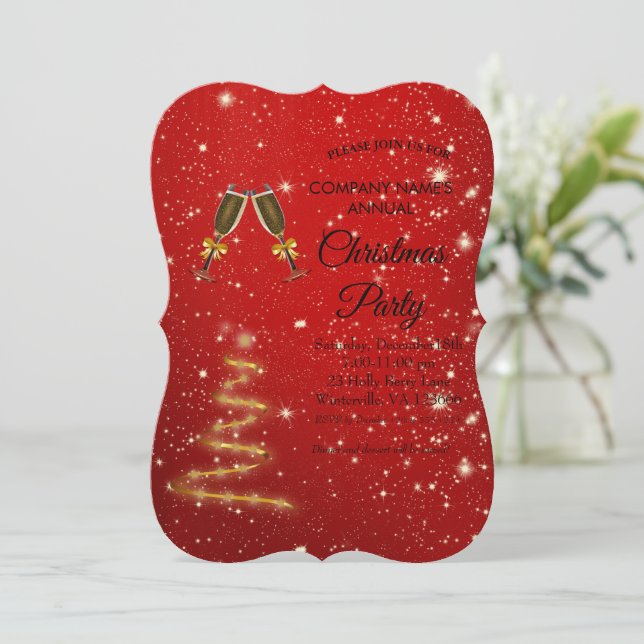 Elegant festive Christmas tree Invitation (Standing Front)