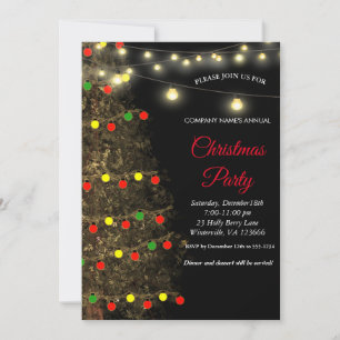 Elegant festive Christmas tree Lamps Invitation