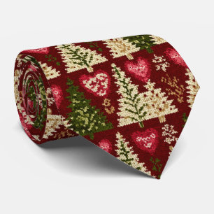 Elegant Festive Christmas Tree Pattern Tie