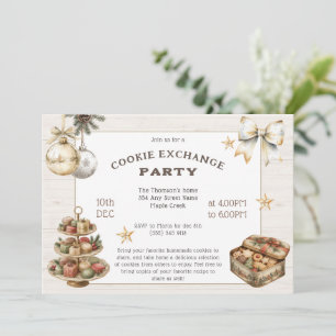 Elegant Festive Cookie Exchange Party Invitation