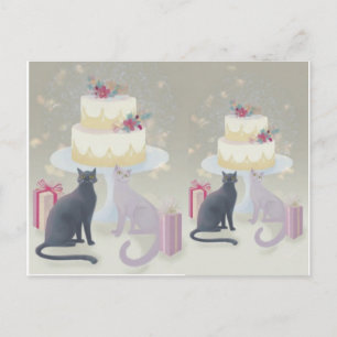 Elegant Festive Feline Celebration Postcard