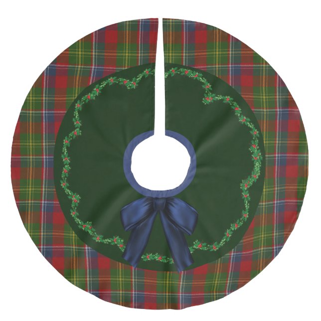 Elegant Festive Forrester Tartan Plaid Tree Skirt (Front)