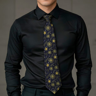 Elegant Festive Gold Accent Lux Aesthetics Necktie