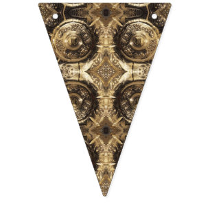 Elegant Festive Golden Decorative Gold Pattern Bunting