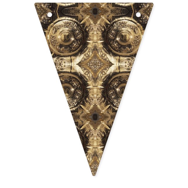 Elegant Festive Golden Decorative Gold Pattern Bunting (First Flag)