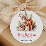 Elegant Festive Merry Christams Gift Favour Tags<br><div class="desc">Merry Christmas Gift tags - Design features a very festive group of presents adorned in botanical festive foliage and winter berries.</div>