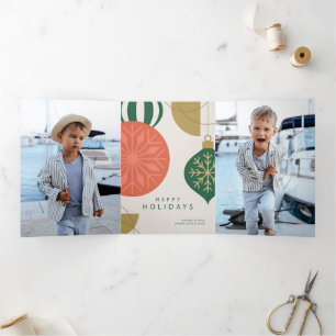 Elegant Festive Ornament Holiday Greeting Card