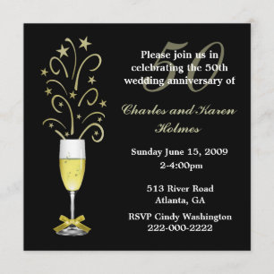 Elegant Festive Wedding Anniversary Invitation