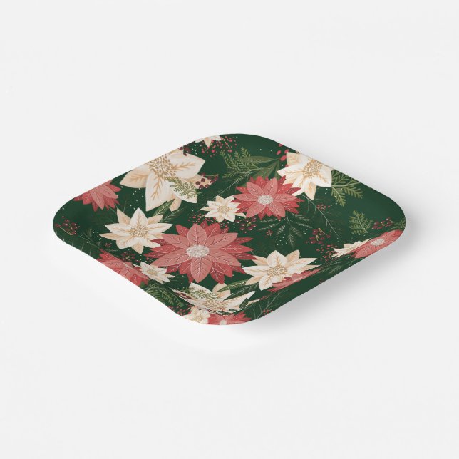 elegant festive winter christmas holiday paper plate (Angled)