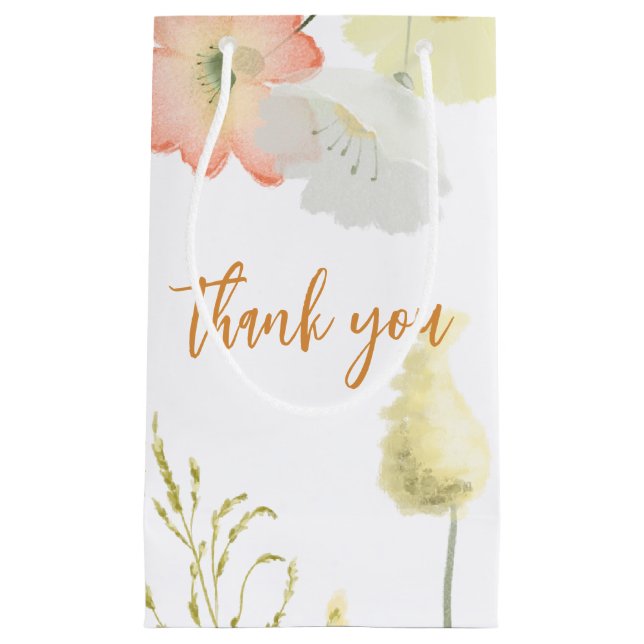 Elegant Field Flowers Wedding Favour Gift Bag (Front)