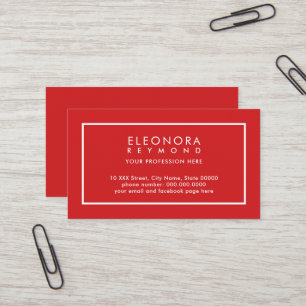 Elegant Fiery-Red-Colour Business Card