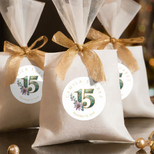 Elegant Fiesta Quinceanera Number 15 ID1029 Classic Round Sticker