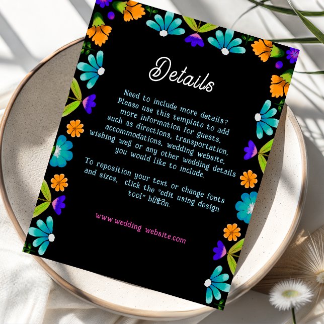 Elegant fiesta wedding enclosure card (Creator Uploaded)