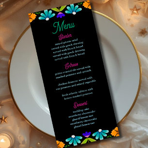 Elegant fiesta wedding  menu