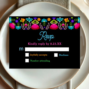 Elegant fiesta wedding RSVP card