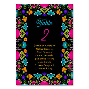 Elegant fiesta wedding seating table number