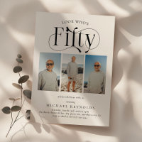 Elegant FIFTY 3 photo collage 50th Birthday