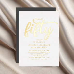 Elegant Fifty And Fabulous 50th Birthday Gold