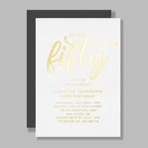 Elegant Fifty And Fabulous 50th Birthday Gold