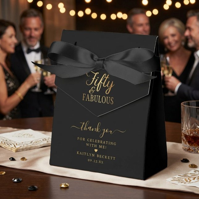 Elegant Fifty and Fabulous! 50th Birthday Party Favour Box (Creator Uploaded)