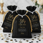 Elegant Fifty and Fabulous! 50th Birthday Party Gift Tags<br><div class="desc">Say thank you in style with these sophisticated "Fifty & Fabulous" birthday party favor tags. Featuring a striking high-contrast design, these tags pair a deep black background with a shimmering faux gold foil script that exudes elegance and luxury. The template wording is fully customizable, allowing you to easily update the...</div>