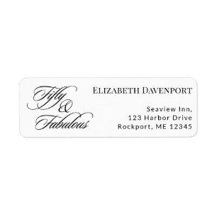 Elegant Fifty and Fabulous 50th Return Address