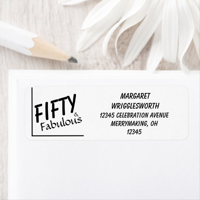 Elegant Fifty & Fabulous Black Typography (Insitu)