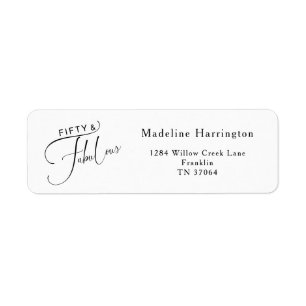 Elegant Fifty & Fabulous Fun Script 50th Birthday