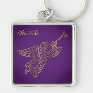Elegant filigree angel key ring