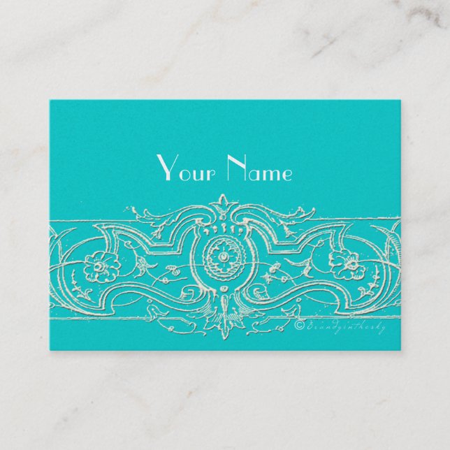 Elegant Filigree Custom Business Cards (Front)