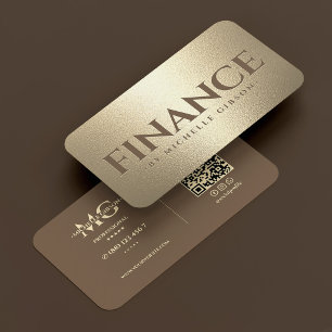Elegant Financial Advisor Brown Faux Gold Business Card