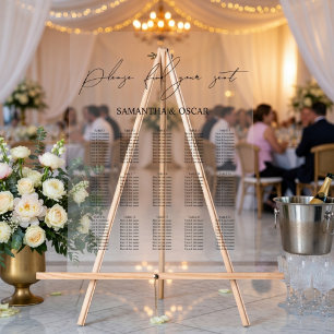 Elegant Find Your Seat Wedding Acrylic Sign