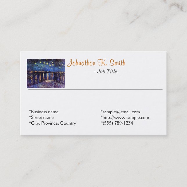 Elegant fine art personal business cards (Front)
