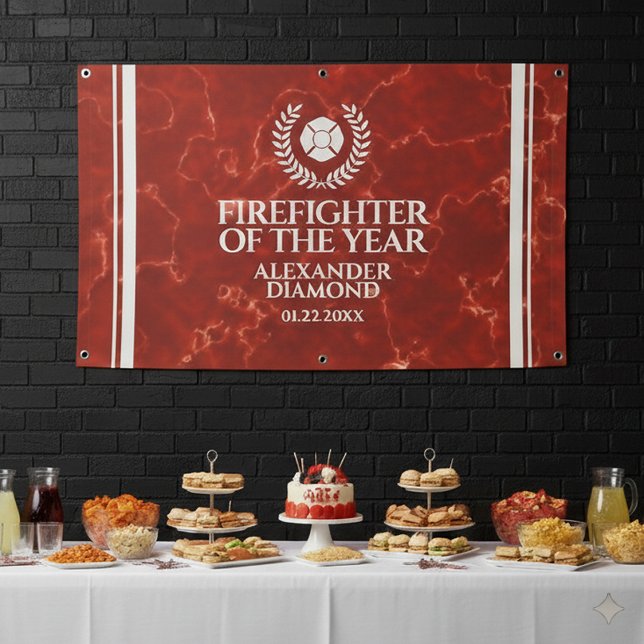Elegant Firefighter of the Year Red Marble Banner (Elegant Firefighter of the Year Red Marble Banner Cover Photo)