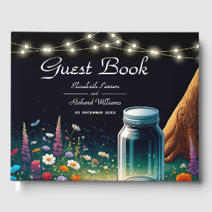 Elegant Firefly Rustic Wedding Invitation Guest Book