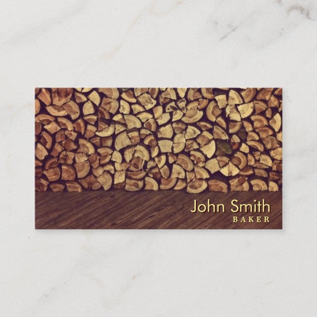 Elegant Firewood Baker Business Card (Front)